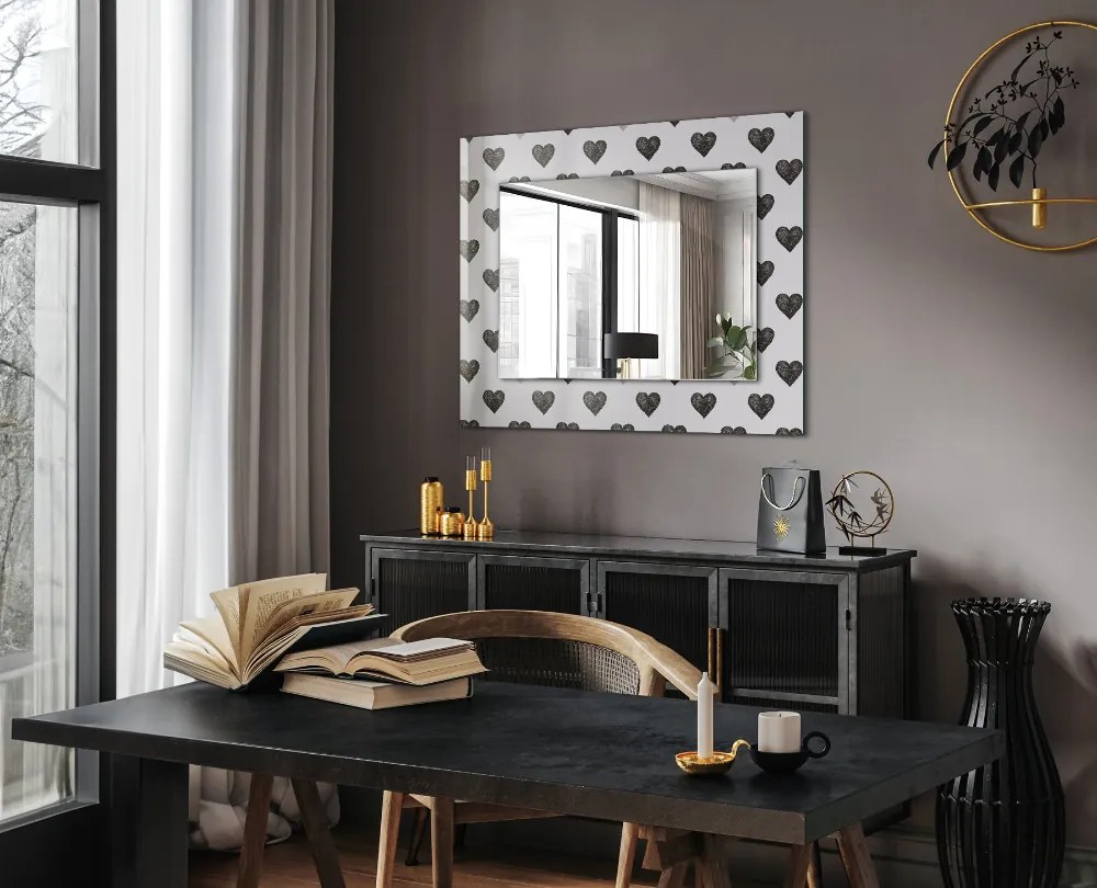 Decorare oglindă Model de inimioare negre