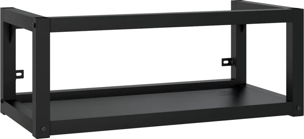 vidaXL Cadru chiuvetă de baie pentru perete, negru, 79x38x31 cm, fier