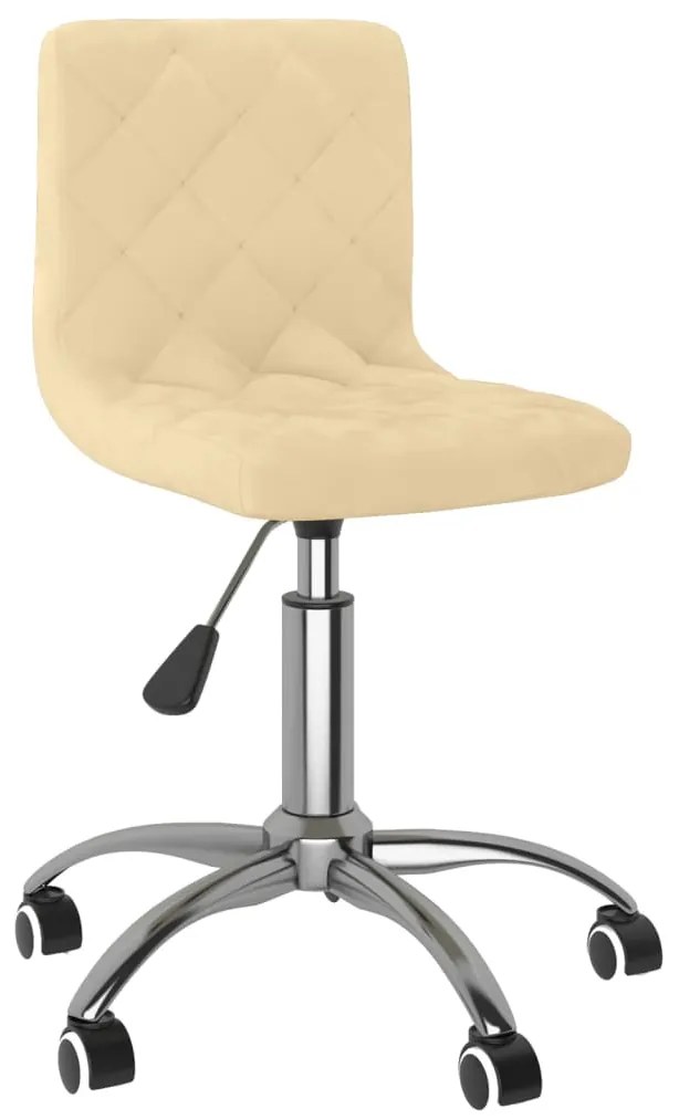 333741 vidaXL Scaun de bucătărie pivotant, crem, catifea
