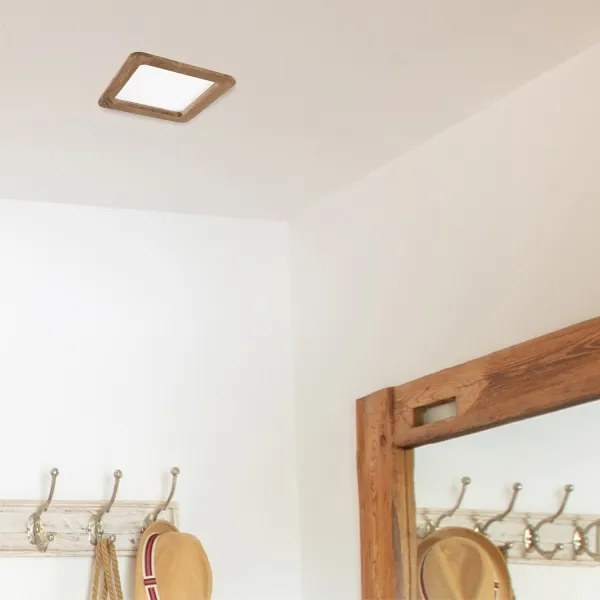 Corp de iluminat LED încastrat WOODY SPOT LED/17W/230V 3000K nuc 18,5x18,5 cm