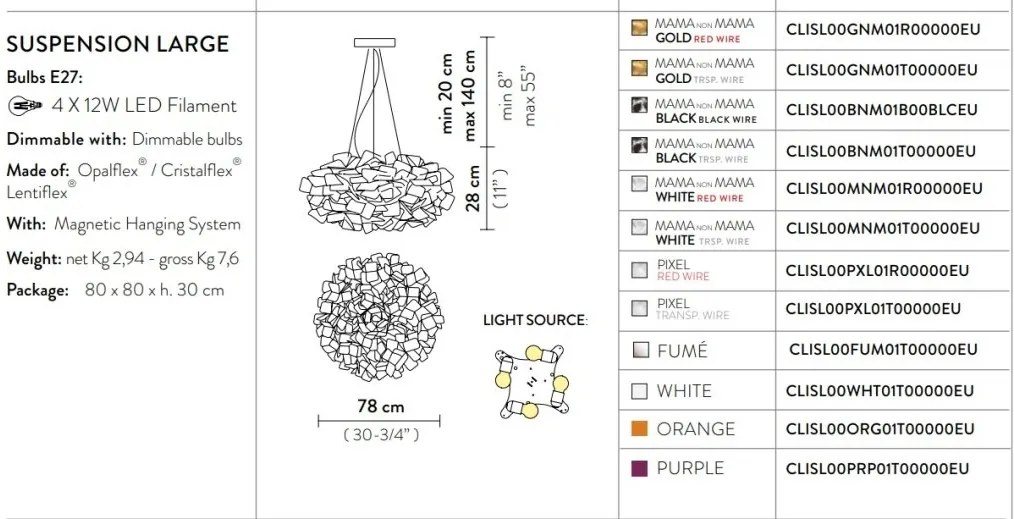 Lustra design unicat realizata manual Clizia White, 78cm