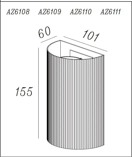 Aplica de perete aluminiu canelat auriu Lucius