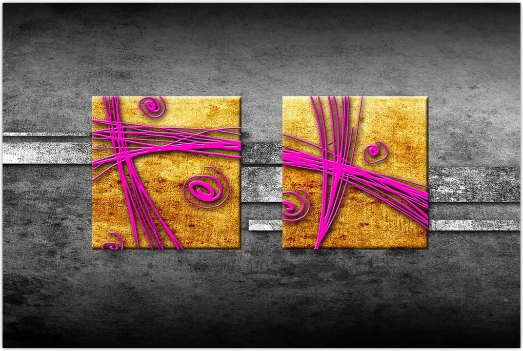 Tablou - Pătratr colorate pe fond negru (90x60 cm)