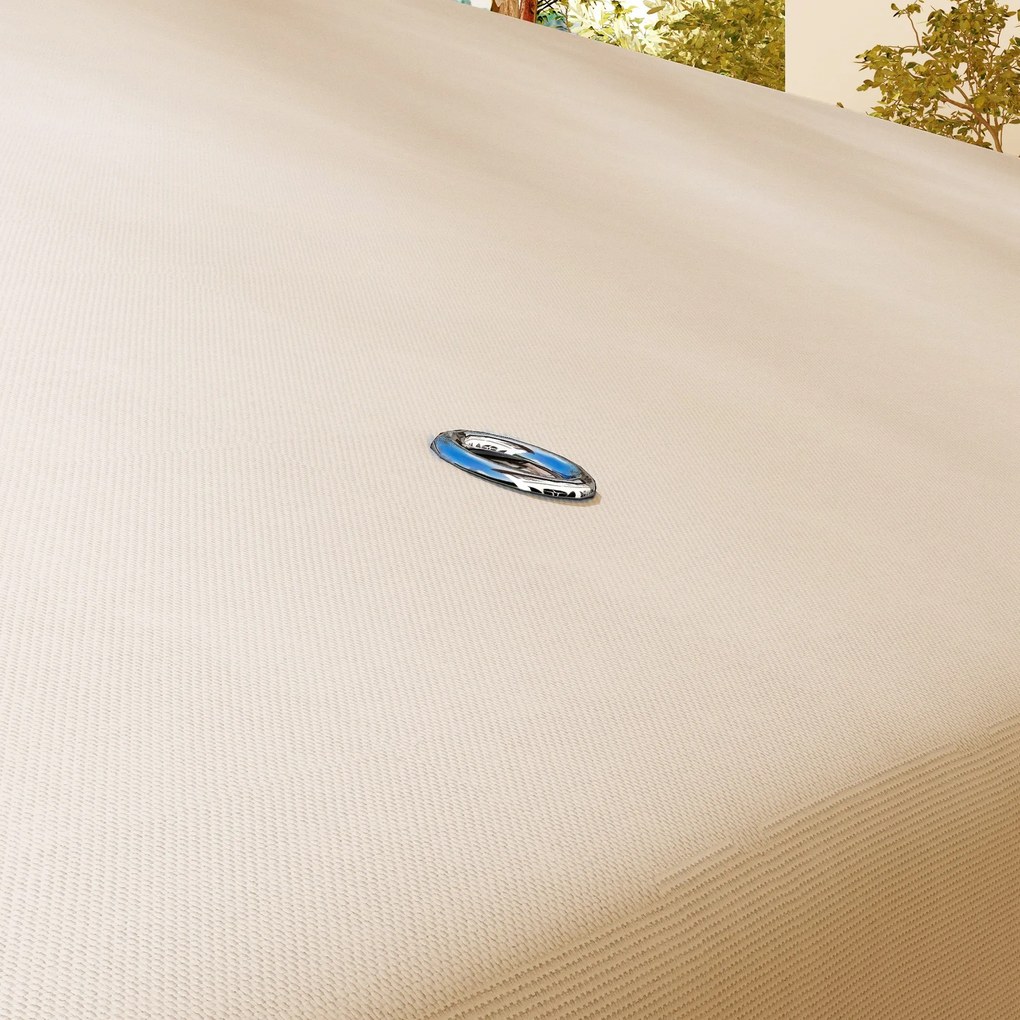 Outsunny Acoperiș de Schimb pentru Foișor 4x3 m cu 2 Niveluri pentru Grădină, Copertină Rezistentă la Apă din Poliester 170g/㎡ cu 8 Găuri de Drenaj, Crem | Aosom Romania