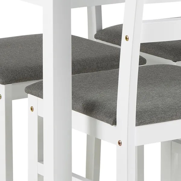 Set de masă de sufragerie și 4 scaune EMILY alb