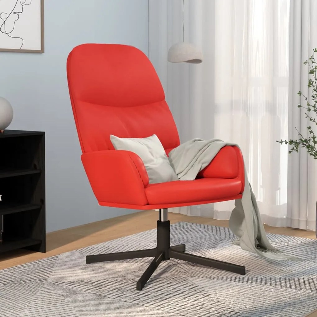 341058 vidaXL Scaun de relaxare, roșu, piele ecologică