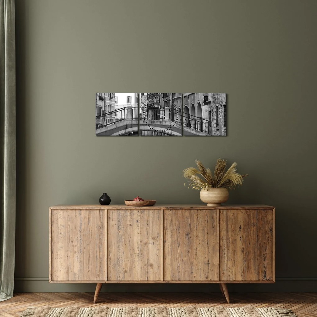 Tablou - Vedere din Veneția (cu ceas) (90x30 cm)
