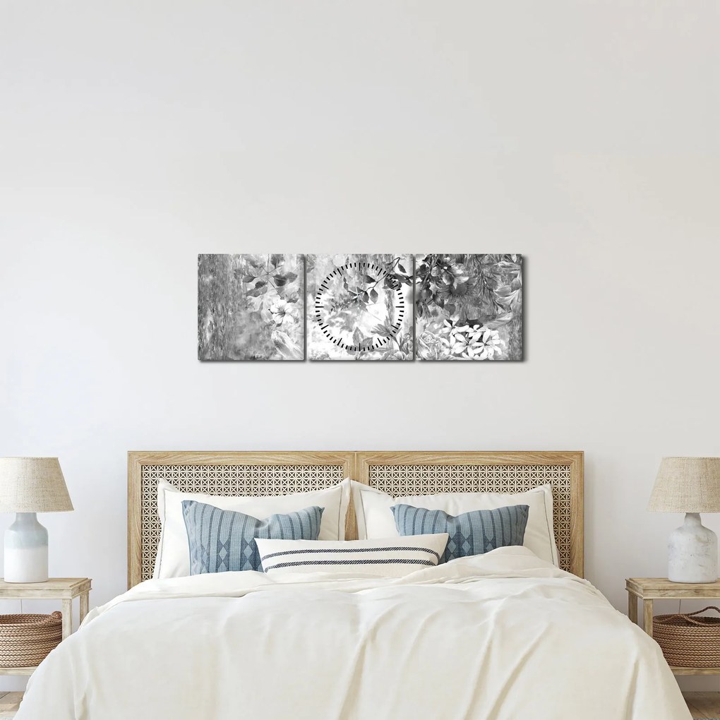 Tablou - Grădină romantică (cu ceas) (90x30 cm)