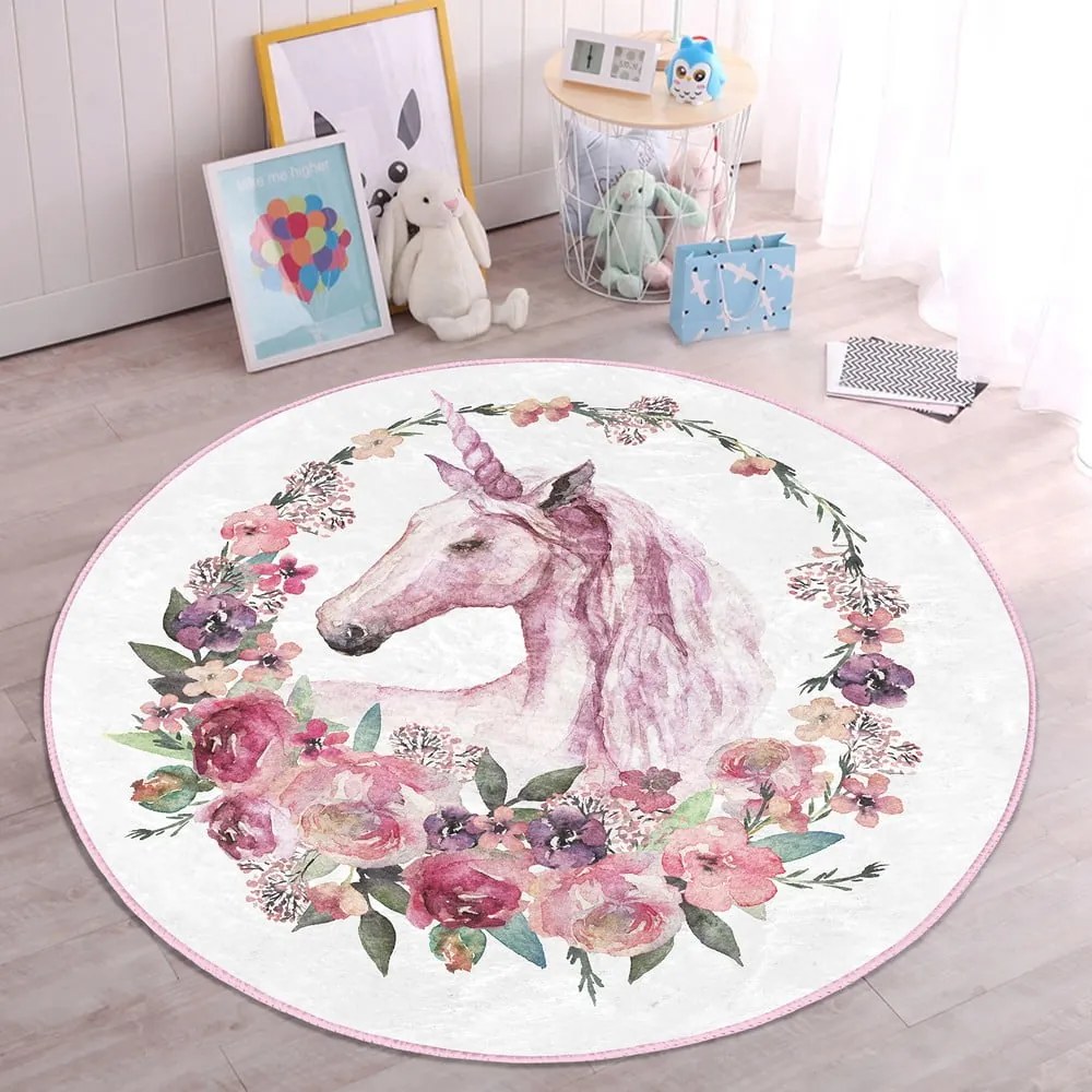 Covor pentru copii roz ø 80 cm Comfort – Mila Home
