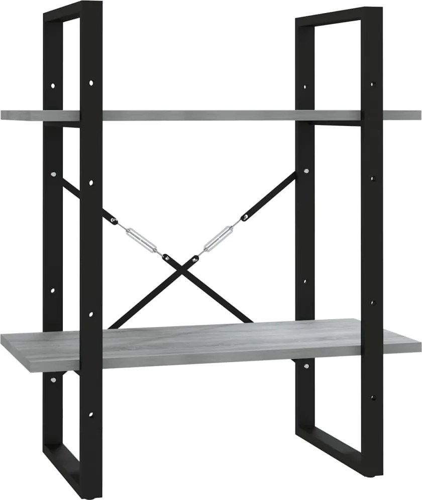 vidaXL Bibliotecă 2 niveluri gri sonoma 60x30x70 cm lemn compozit