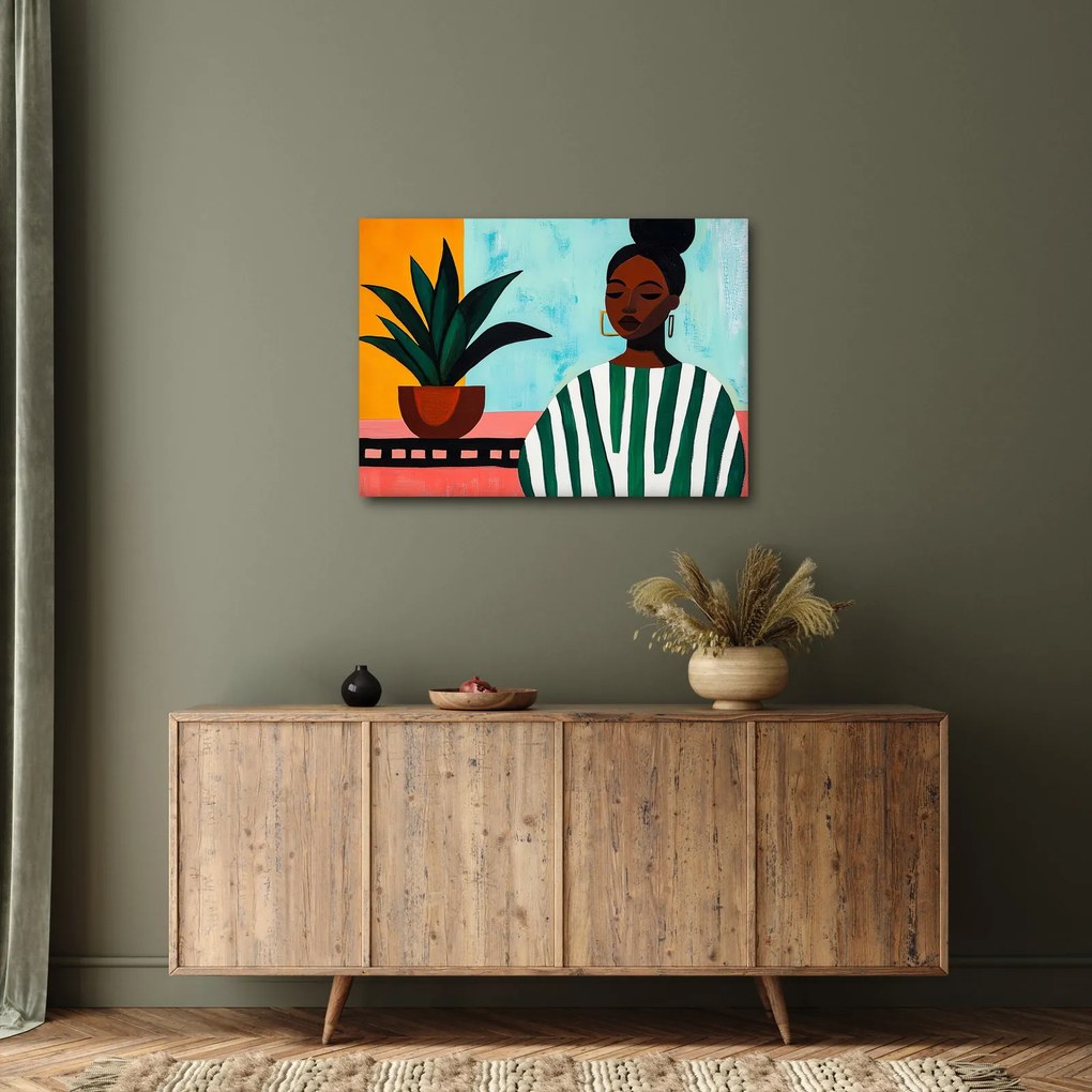 Tablou - Femeie cu floare (70x50 cm)