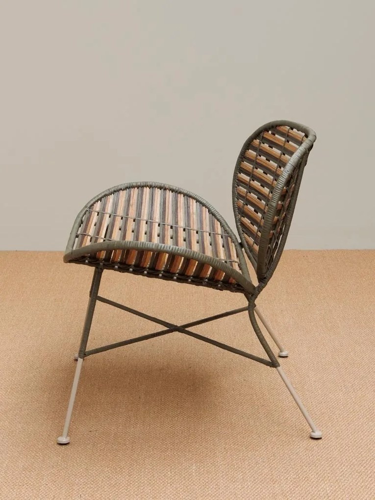 Scaun dining multicolor din rattan Santaï
