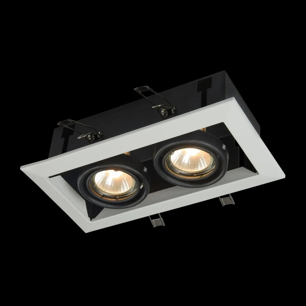 Plafoniera incastrabila cu doua spoturi Metal, alb MYDL008-2-02-W