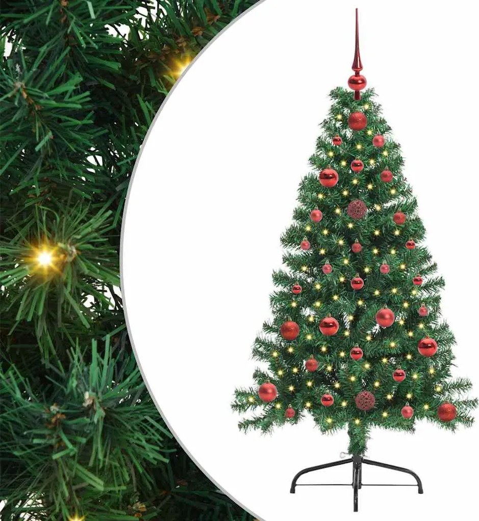 vidaXL Pom de Crăciun artificial pre-iluminat Verde 120 cm PVC