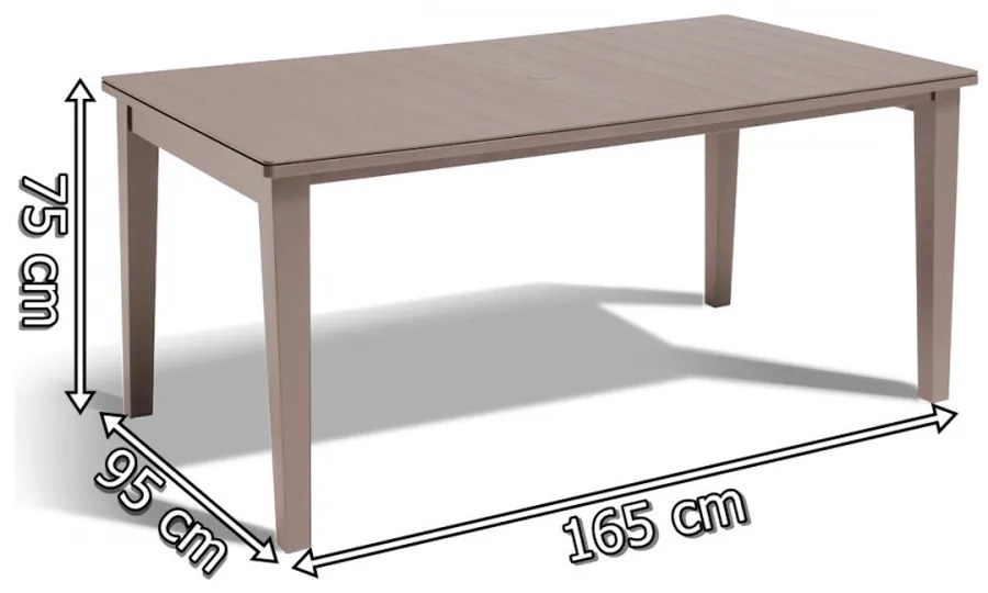 Set mobilier de grădină Fueva 6+1, culoare cappuccino