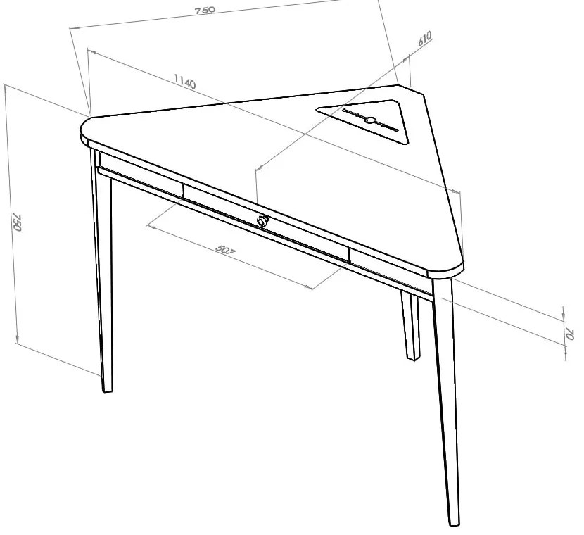Birou pe colț Ragaba Ashme, alb