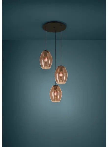 Lustră pe cablu Eglo 390161 ESTANYS 3xE27/40W/230V maro