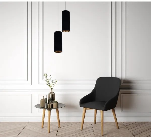 Lustră pe cablu AVALO 2xE27/60W/230V d. 20 cm neagră