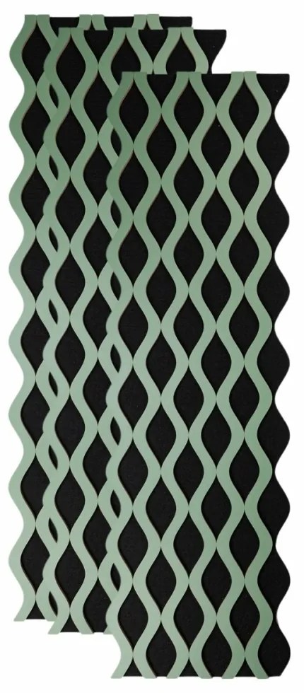 Panou riflaj acustic decorativ, MDF si pasla, AC50, 240x30x1.8cm, Verde