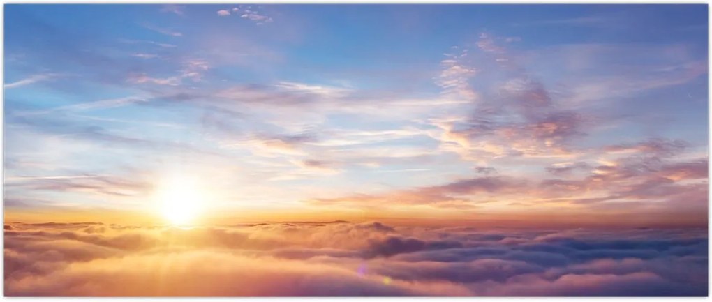 Tablou - Apus de soare deasupra norilor (120x50 cm)