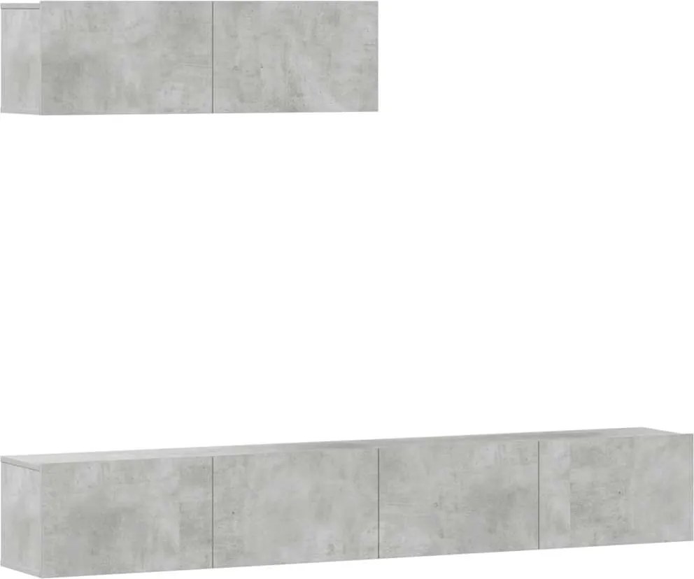 vidaXL Set dulapuri TV, 3 piese, gri beton, lemn prelucrat