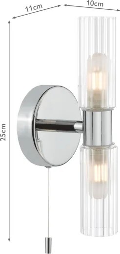Där Lighting BOL0950 - Aplică de perete pentru baie BOLTON 2xG9/5W/230V IP44 crom