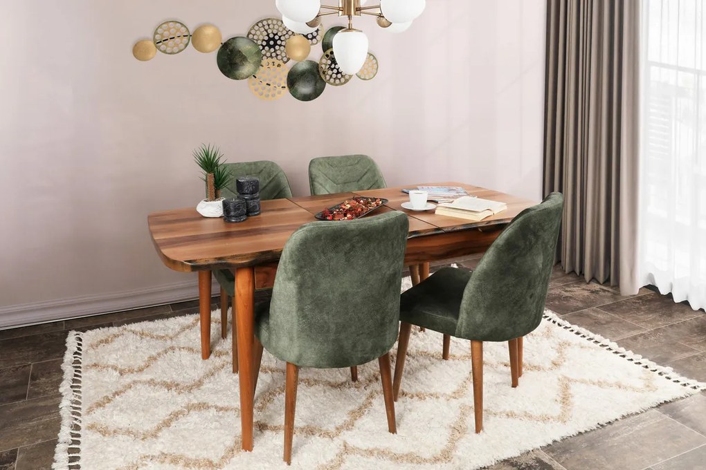 Set de scaune de sufragerie Dallas Dark Green, 4buc., 4 buc
