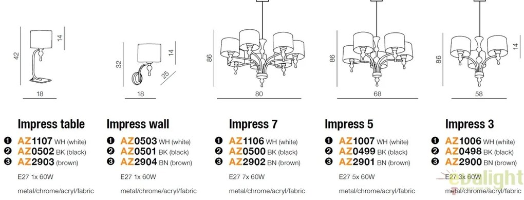 Candelabru design elegant Impress 7 Black