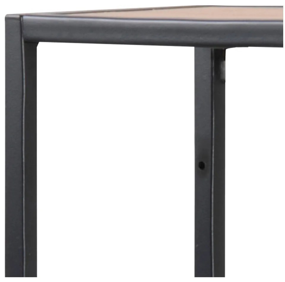 Bibliotecă de perete neagră/în culoare naturală cu aspect de lemn de stejar 75x91 cm Seaford – Actona