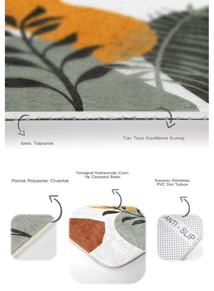 Covorașe de baie verde 2 buc. din catifea 60x100 cm Illustrated Autumn – Mila Home