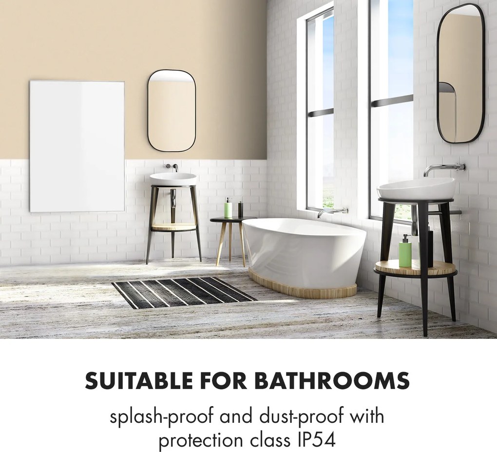 Klarstein Wonderwall Air Art 96, încălzitor cu infraroșu, 120 x 81cm, 960 W, montat pe perete, telecomandă, alb