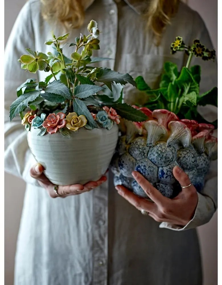 Ghiveci decorativ din gresie pictată manual ø 19,5 cm Eanna – Bloomingville