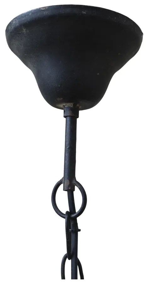 Lampă suspendată din metal, finisaj negru antichizat, H26 x D24 cm, Factory