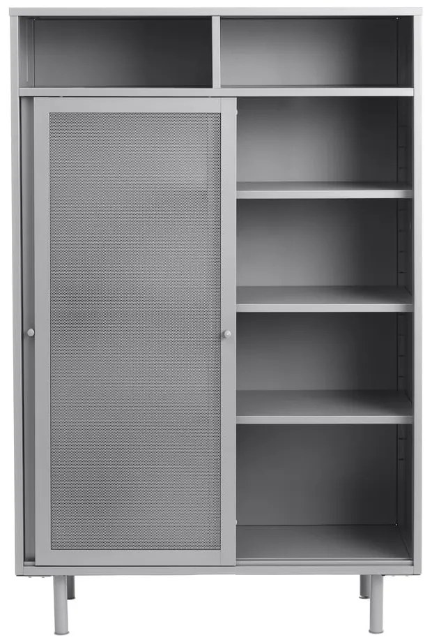 Dulap gri din metal cu ușă glisantă 90x140x40 cm Veep – Unique Furniture