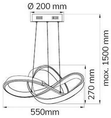 Lustră LED pe cablu dimabilă INDIGO LED/44W/230V Wofi 6134.01.88.9000