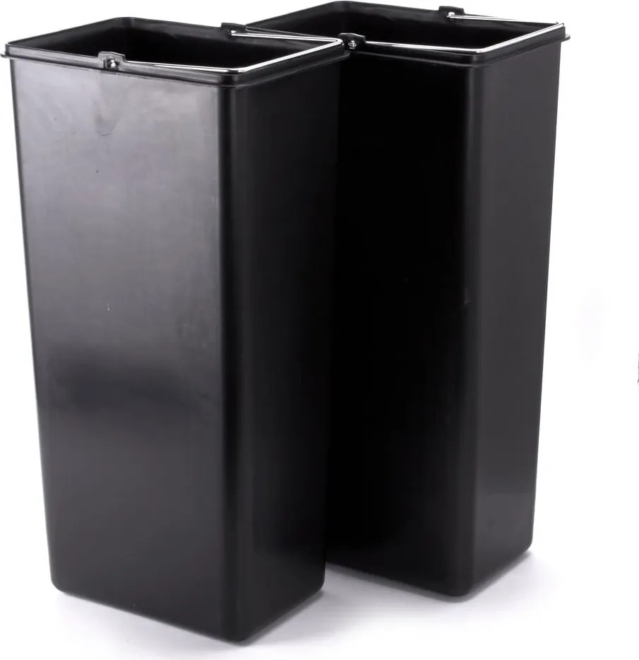 Coș de gunoi argintiu mat pentru reciclare/cu pedală 2x20 l din oțel Tri Selectif – MSV