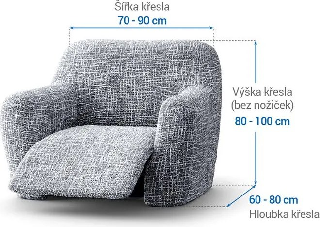 Gaico Huse cu două elastice GRAFITI NOU antracit fotoliu de relaxare (l. 70 - 90 cm)