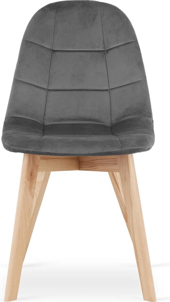 OFERTA Scaun de masă din catifea gri inchis BORA II. calitate secundara