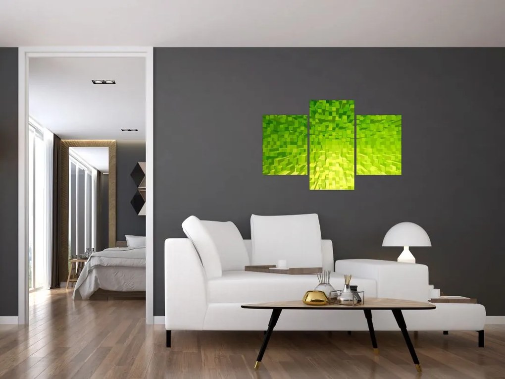 Tabloul cuburilor galbenverzui (90x60 cm)