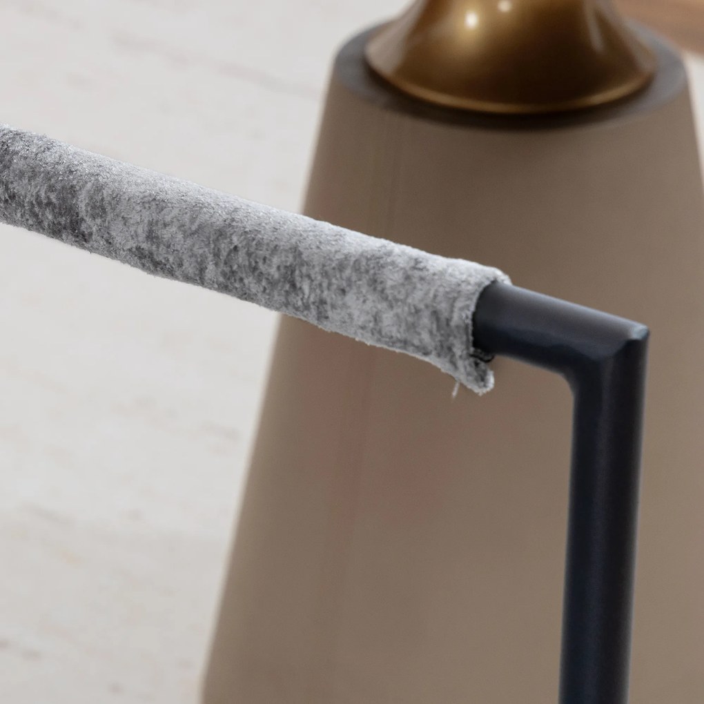 HOMCOM Fotoliu de salon, fotoliu auxiliar tapițat din velur imprimat, șezut larg și structură din oțel, 77x91x80cm, gri | Aosom Romania