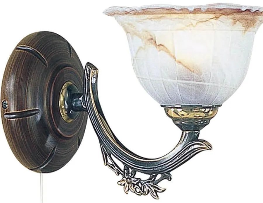 Aplica de perete rustica design italian din alama cu lemn 2801