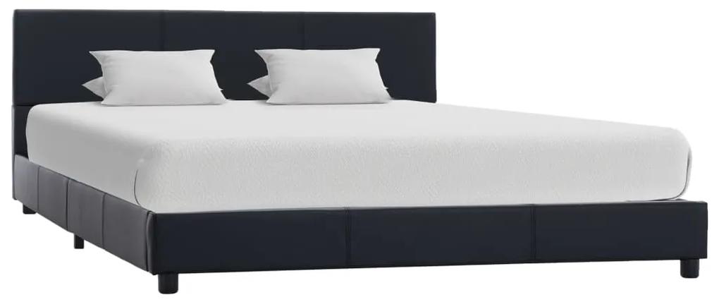 284770 vidaXL Cadru de pat, negru, 120x200 cm, piele ecologică
