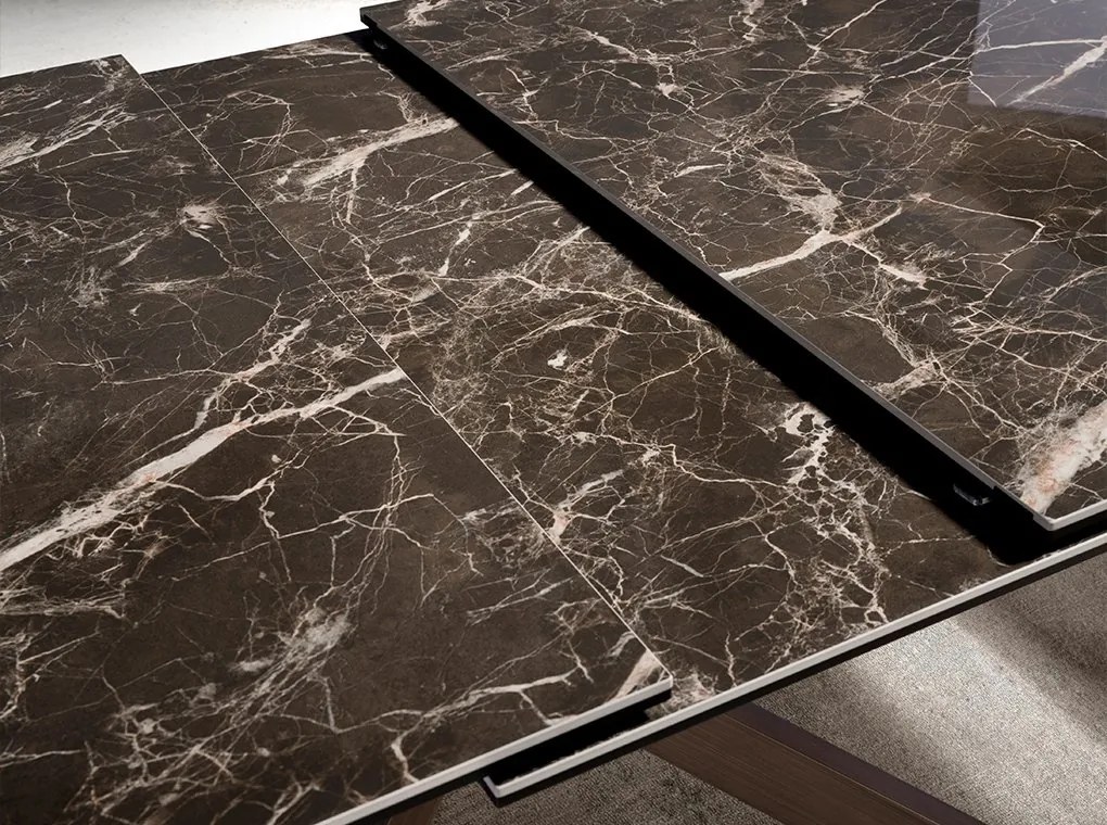 Masa extensibila deosebita design LUX Porcelain Marble 160-200cm