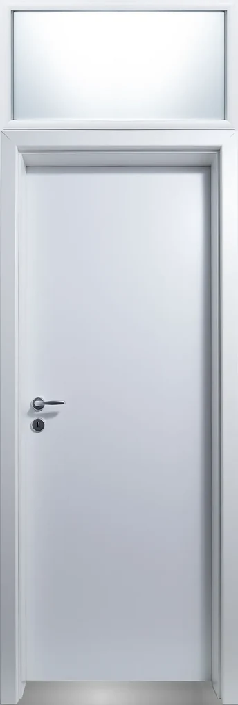 Usa de interior plina cu supralumina   luminator - Colectia Basic Alb, Folie Decor