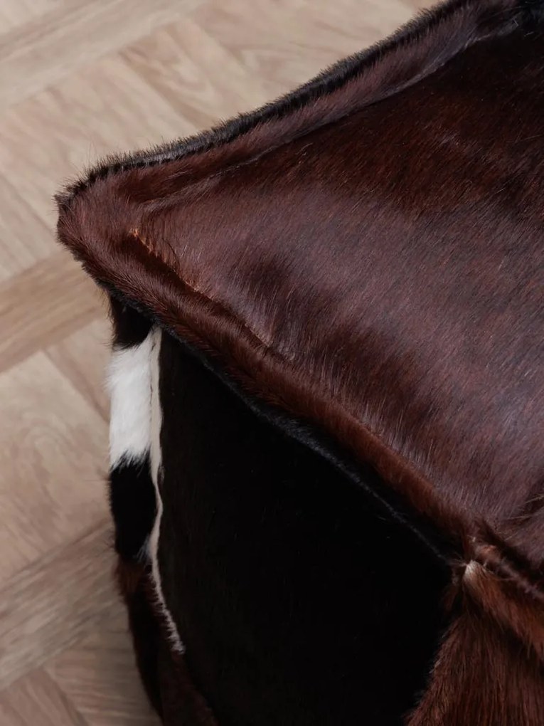 Puf maro, din piele naturala, Brown