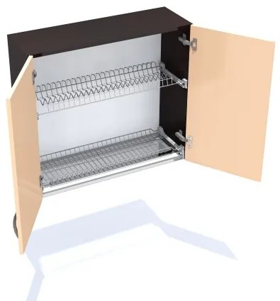 Corp superior 80 cu 2 usi cu scurgator de vase Zebra cappuccino