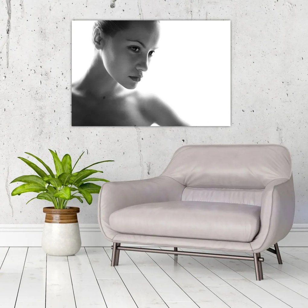 Tablou - Portretul femeii, alb- negru (90x60 cm)