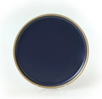 Set de veselă, 24 de piese, albastru/auriu/ceramică