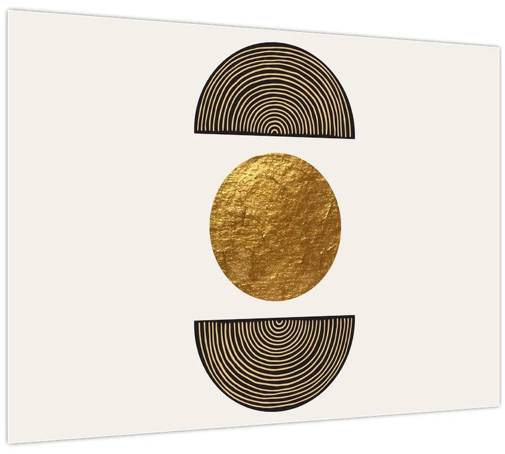 Tablou pe sticlă - Ornament de aur N⁰1 (70x50 cm)