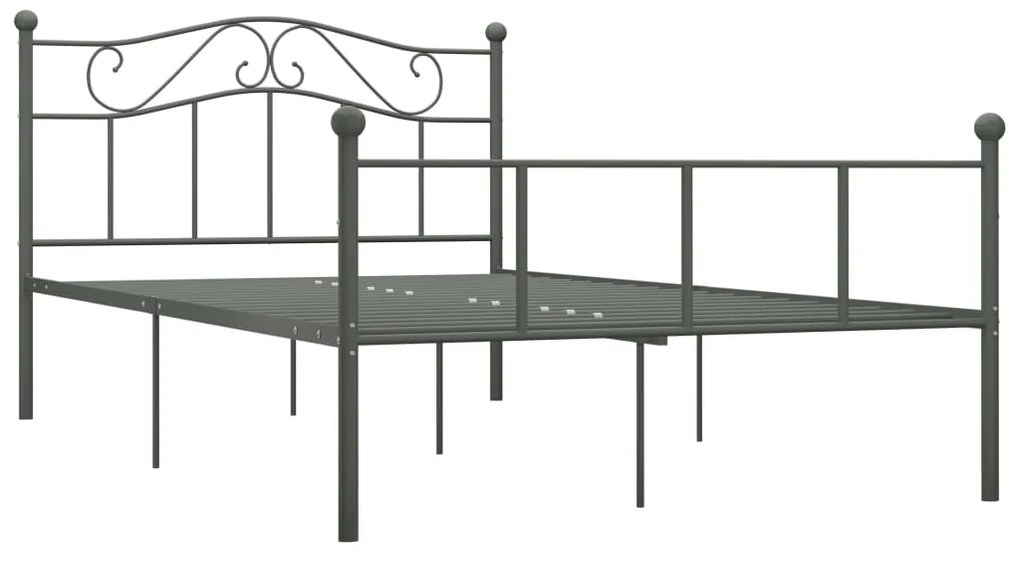 284533 vidaXL Cadru de pat, gri, 140 x 200 cm, metal